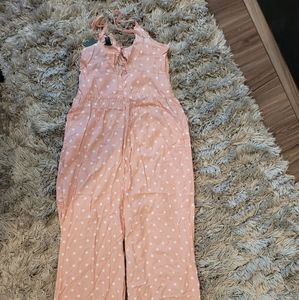 Pink and white polka dot speghetti strap jumper